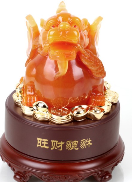 晓燕文化办公-提供吉祥风水摆件J475L-2旺财貔貅（俏玉）