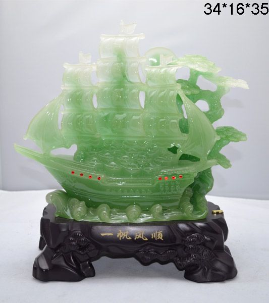晓燕文化办公-提供开业礼品摆件YMJ　新一帆风顺　翠绿