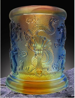 晓燕文化办公-提供礼品 九龙H-7笔筒(琉璃)