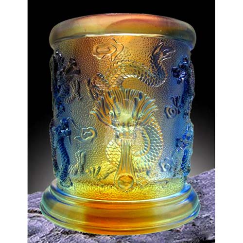 晓燕文化办公-提供礼品 九龙H-7笔筒(琉璃)